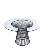 Load image into Gallery viewer, Modrest Chandler - Modern Round Glass &amp; Black Stainless Steel Dining Table
