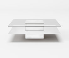 Load image into Gallery viewer, Modrest Clarion - Modern White &amp; Clear Glass Coffee Table
