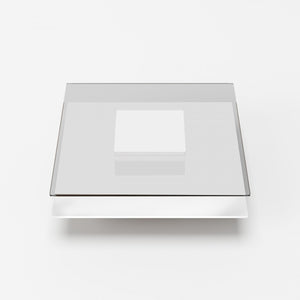 Modrest Clarion - Modern White & Clear Glass Coffee Table