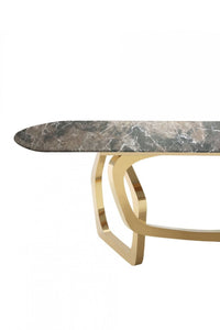 Modrest Colton - Modern Brown & Gold Dining Table