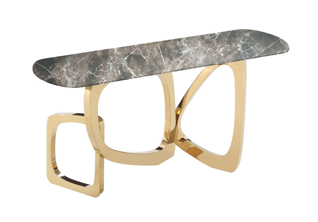 Modrest Colton - Modern Brown & Gold Console Table