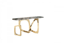 Load image into Gallery viewer, Modrest Colton - Modern Brown &amp; Gold Console Table
