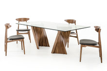 Load image into Gallery viewer, Modrest Corbin Modern Walnut &amp; Glass Dining Table
