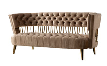 Load image into Gallery viewer, Divani Casa Courtney - Beige &amp; Gold Fabric Loveseat
