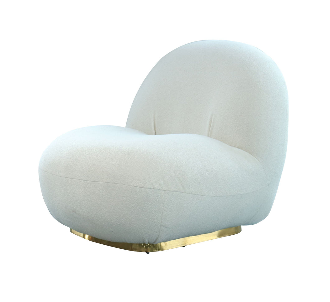 Modrest Crestone - Modern White Sherpa Accent Chair