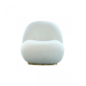 Modrest Crestone - Modern White Sherpa Accent Chair
