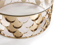 Load image into Gallery viewer, Modrest Javier Modern Glass &amp; Gold Round Coffee Table
