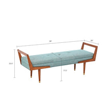 Load image into Gallery viewer, Boomerang Bench - Blue/Pecan
