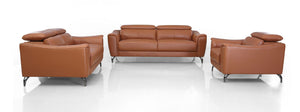 Divani Casa Danis - Modern Cognac Leather Brown Sofa Set