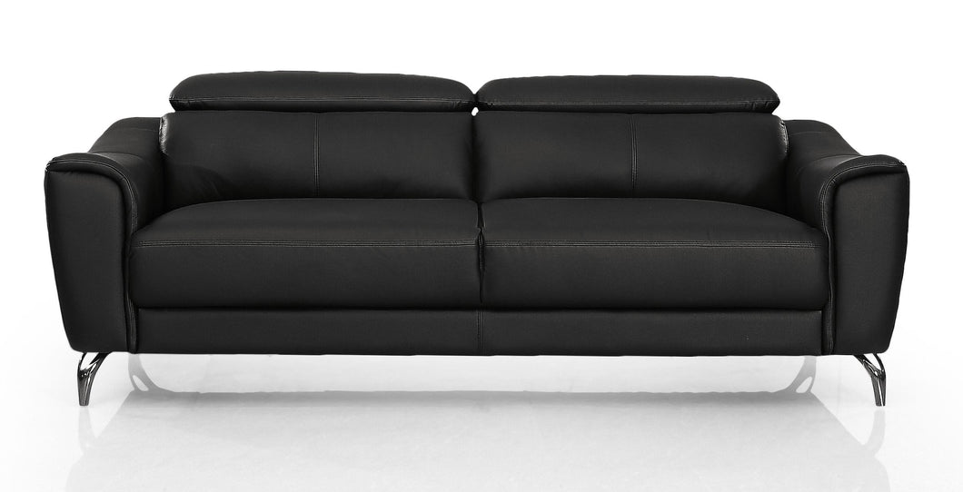 Divani Casa Danis - Modern Black Leather Sofa