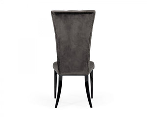 Modrest Darley - Modern Grey Velvet Dining Chair Set of 2