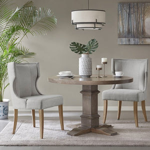 Carson Wood Frame (non-teak) Upholstered Dining Chair - Light Grey
