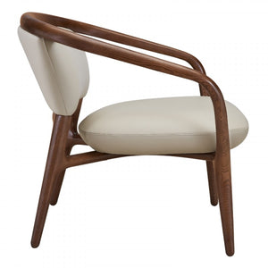 Modrest Deana - Mid Century Beige + Walnut Accent Chair