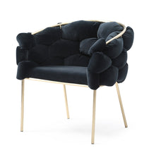Load image into Gallery viewer, Modrest Debra - Modern Black Velvet/Brushed Brass Dining Chair
