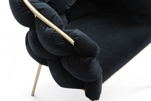 Modrest Debra - Modern Black Velvet/Brushed Brass Dining Chair