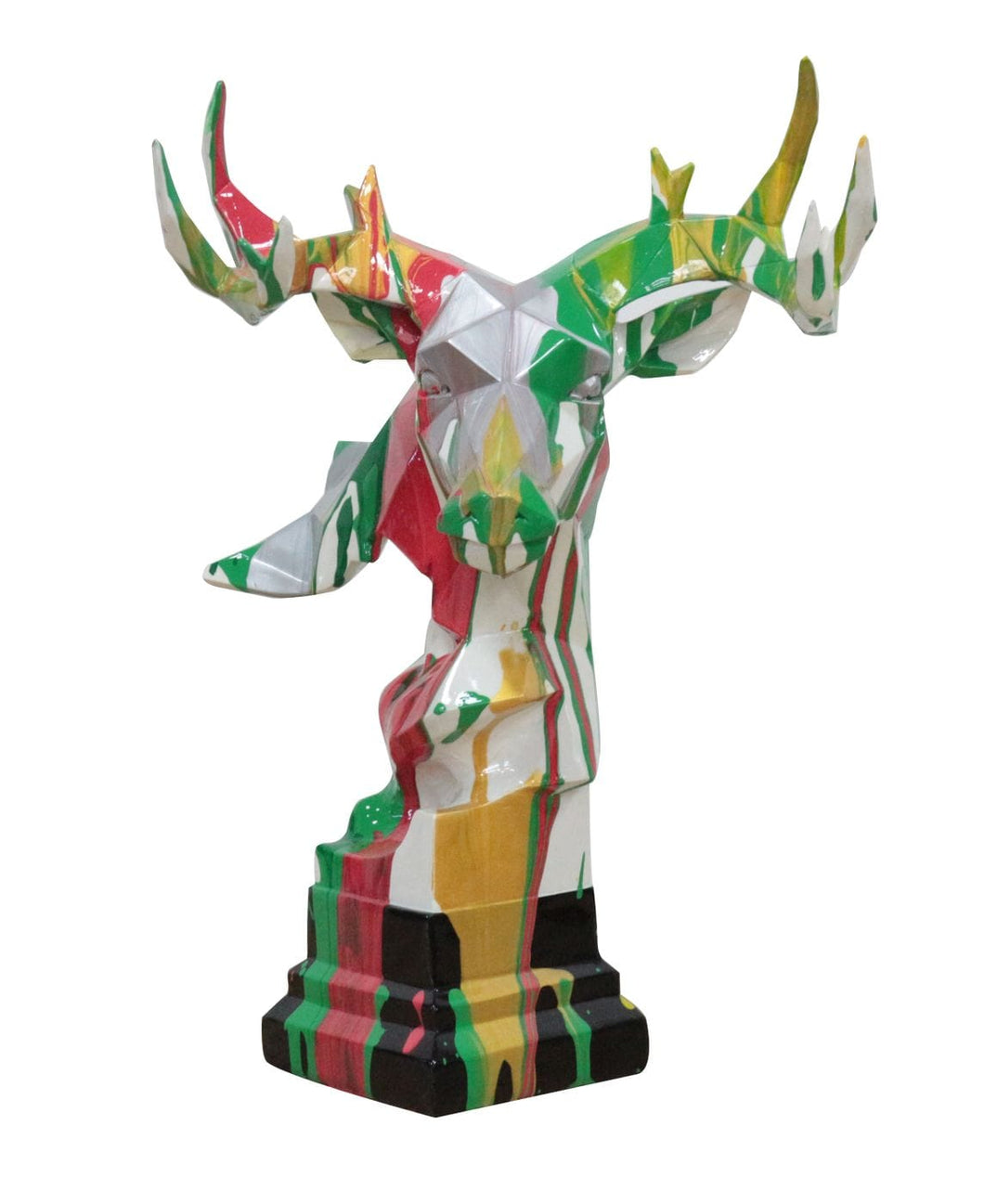 Modrest Deer Head Multicolor Geometric Sculpture