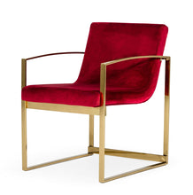 Load image into Gallery viewer, Modrest Defoe - Modern Red Velvet Accent Chair
