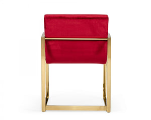 Modrest Defoe - Modern Red Velvet Accent Chair