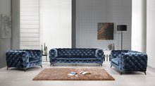 Load image into Gallery viewer, Divani Casa Delilah Modern Blue Fabric Loveseat

