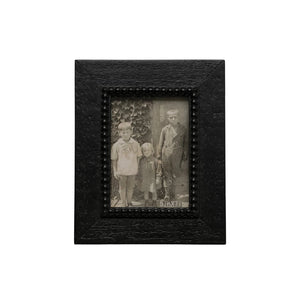 Wood Beaded Photo Frame, Black