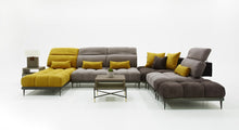 Load image into Gallery viewer, David Ferrari Display - Italian Modern Grey and Yellow Fabric Modular Sectional Sofa

