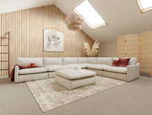 Load image into Gallery viewer, Divani Casa Fedora - Modern White Fabric Sectional Sofa + Ottoman
