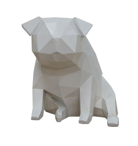 Modrest Dog - Geometric White Sculpture