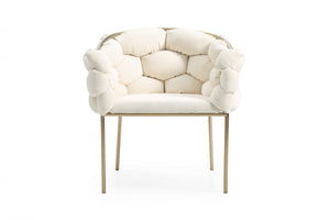 Modrest Debra Modern White Fabric Dining Chair