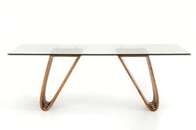 Load image into Gallery viewer, Modrest Draper Contemporary Walnut &amp; Glass Dining Table
