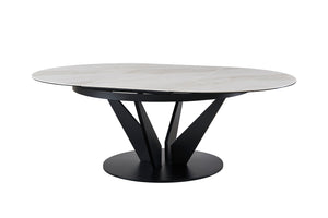 Modrest Alberta - Modern Black and White Ceramic Extendable 59"/86.5" Oval Dining Table