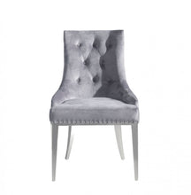 Load image into Gallery viewer, Modrest Dumas - Contemporary Grey Velvet &amp; Stainless Steel Dining Chair (Set of 2)
