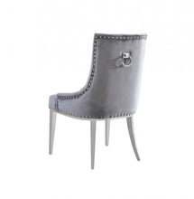 Load image into Gallery viewer, Modrest Dumas - Contemporary Grey Velvet &amp; Stainless Steel Dining Chair (Set of 2)
