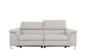 Divani Casa Maine - Modern Light Grey Fabric Sofa with 2 Electric Recliners