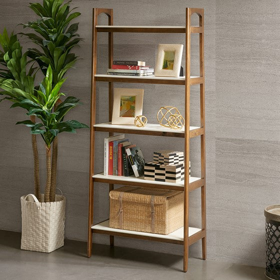 Parker Shelf / Bookcase - Off-White/Pecan