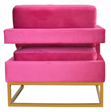 Load image into Gallery viewer, Modrest Edna - Pink Velvet + Gold Accent Chair
