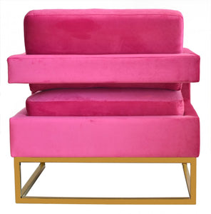 Modrest Edna - Pink Velvet + Gold Accent Chair