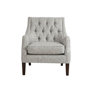 Qwen Button Tufted Accent Chair - Grey