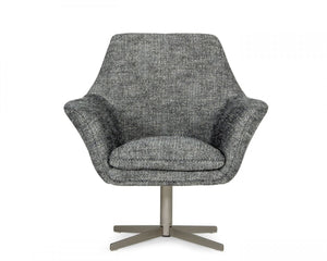 Divani Casa Elvin - Modern Dark Grey Fabric Swivel Lounge Chair