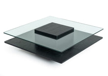 Load image into Gallery viewer, Modrest Emulsion - Modern Black Oak Glass Coffee Table

