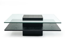 Load image into Gallery viewer, Modrest Emulsion - Modern Black Oak Glass Coffee Table
