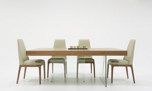 Modrest Encino Modern Walnut & Glass Dining Table