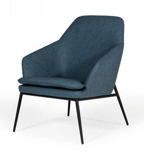 Modrest Esteban - Industrial Blue Eco-Leather Accent Chair