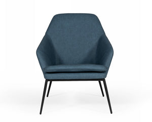 Modrest Esteban - Industrial Blue Eco-Leather Accent Chair