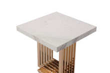 Load image into Gallery viewer, Modrest Kingsley Modern Marble &amp; Rosegold End Table
