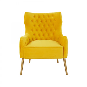 Modrest Everly - Contemporary Velvet Yellow Accent Chair