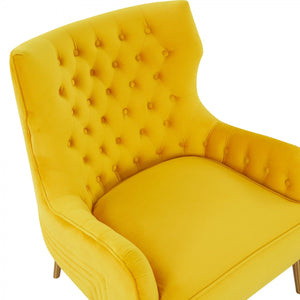 Modrest Everly - Contemporary Velvet Yellow Accent Chair