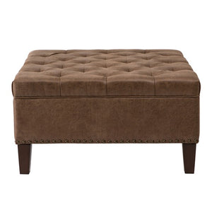 Lindsey - Brown Tufted Square Cocktail Ottoman