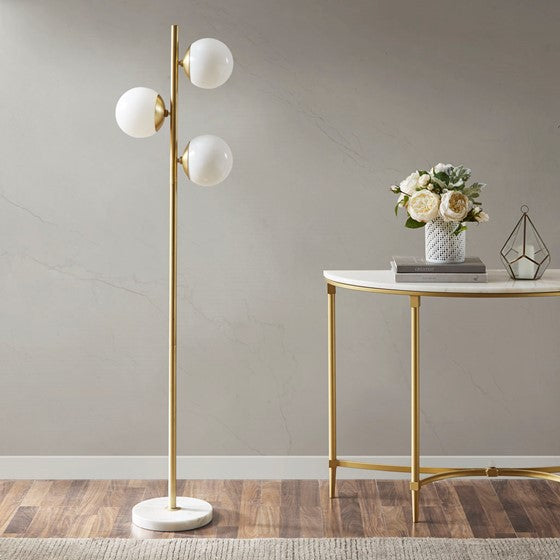 Holloway Floor Lamp - White/Gold