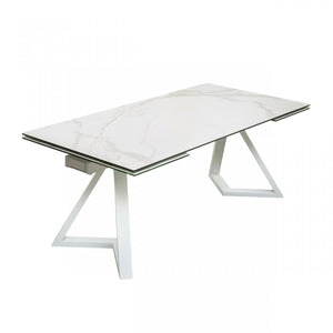 Modrest Farrell - Modern White Ceramic Extendable Dining Table