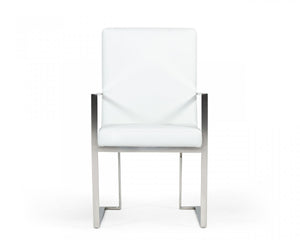 Modrest Fowler - Modern White Eco-Leather Dining Armchair